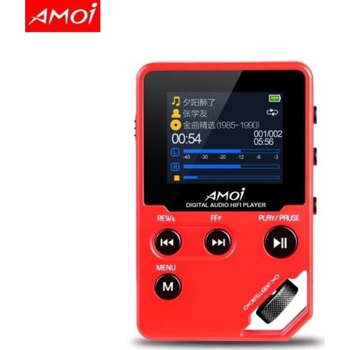 Amoi C10 Mini Portable High Quality HIFI Sports 60Hr Long Time FM Radio Recorder Video MP4 Music Player DAC DSD Track-wheel