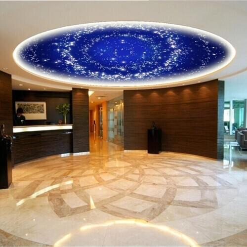 Ceiling fresco dining Large living room wallpaper background stars 3d three-dimensional universe Custom Size