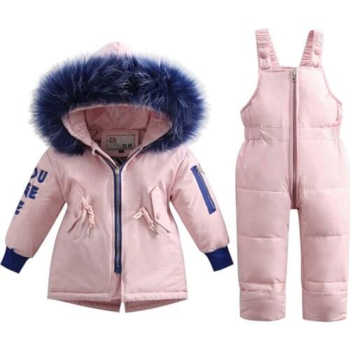 New Waterproof Children Down Jackets Set Warm Baby Kids Down Coats Set Fashion Girls & Boys Winter Wear Size 80-100