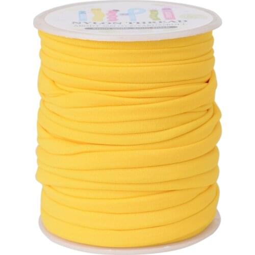 5mm Golden Tiny Nylon Cord String Soft Elastic Spandex Thread for Bracelets DIY Jewelry Making Beading Braided 20m/roll