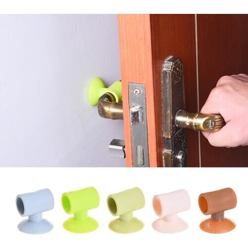 Silicone Door Handle Anticollision Sucker Home Door Touch Protecting Pad Mute Silencer Suction Door Stops Mats