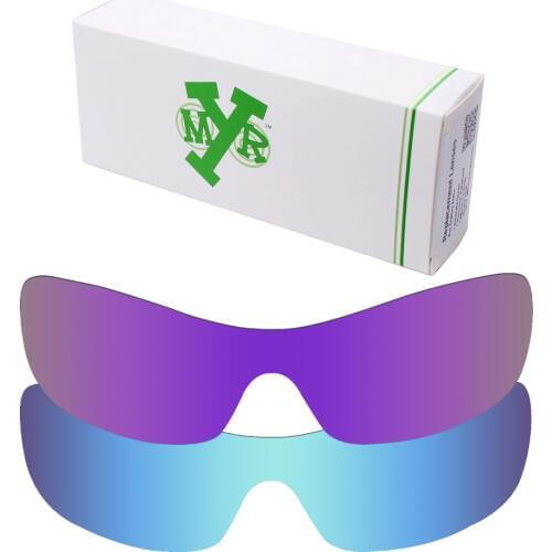 2 Pieces Mryok Anti-Scratch POLARIZED Replacement Lenses for-Oakley Antix Sunglasses Lens Ice Blue & Plasma Purple