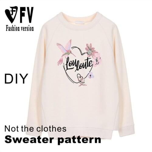 Pattern making womens loose round neck guard clothes cutting drawings 1:1 pattern physical BWY-18