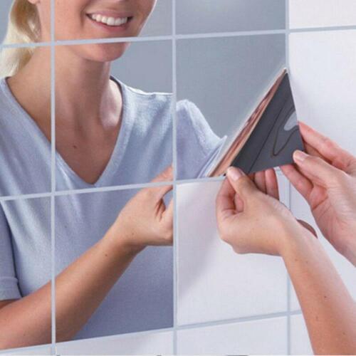 Bathroom Mirror Wall Stickers Decal 3D Self-adhesive Film Plastic Mirror Stickers Tiles Home Decor Acrylic Wallpaper Decal