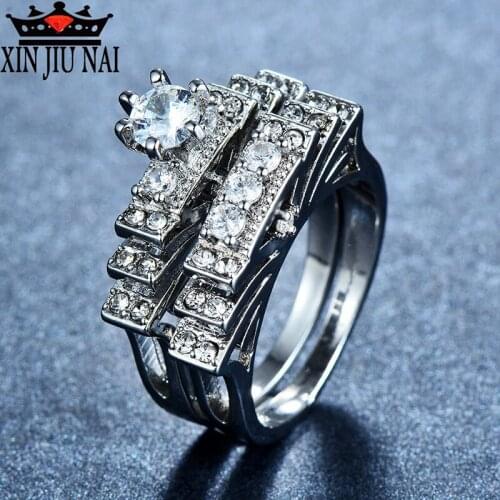 925 anillos Silver New Fashion Women Elegant Zircon Ring Jewelry Silver Color Engagement Rings For Women Size 5 6 7 8 9 10 11