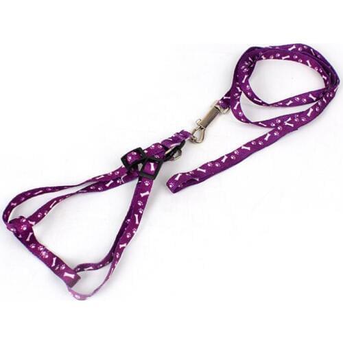 1.0*120cm Dog Harness Leashes Nylon Printed Adjustable Pet Dog Collar Puppy Cat Animals Accessories LX7377