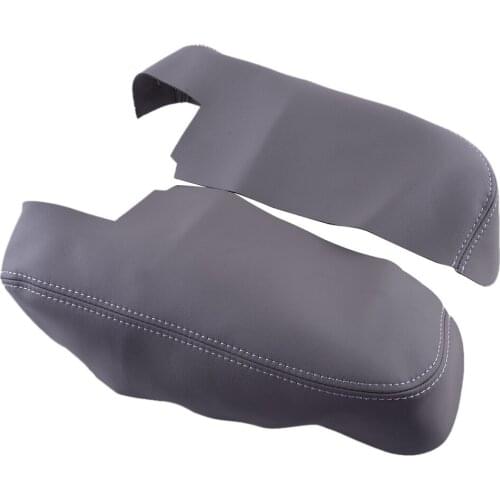 1 Pair Car Grey Synthetic Leather Front Door Panel Armrest Cover Skin Fit For Honda Ridgeline 2006-2009 2010 2011 2012 2013 2014