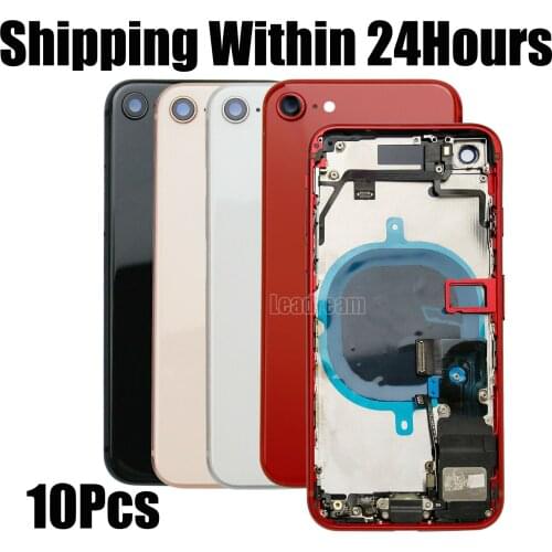 10Pcs Full Back Housing cover For iPhone 8 Plus 8Plus Battery Cover Rear Door with Chassis Frame Small Parts Flex Cable Assembly