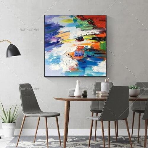 100% Handpainted By Professional Artist Abstract 3D Knife Dazzle Oil Painting On Canvas Decoration Picture Restaurant Wall Art