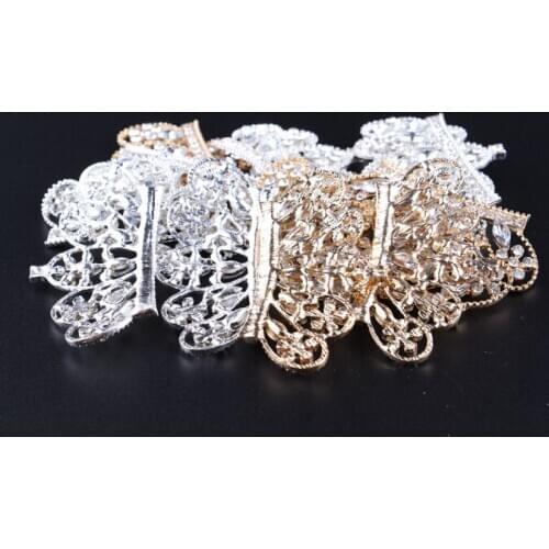 120pcs/lot) Handmade Bling Alloy Crown Rhinestone Button Flatback Crystal Button For Baby Hair Bows Girl Wedding