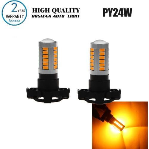 2 Pcs PY24W 33SMD 5730 Error Free Canbus Turn Signals Backup Lights Tail DRL Light Tail Light Brake Lights Led Car Bulbs
