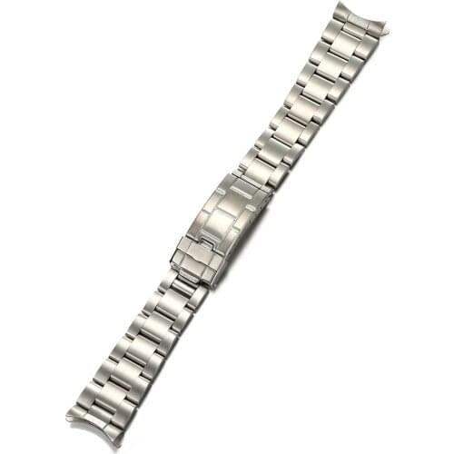 20MM Brushed Oyster Curved End Watch Band Bracelet Strap Fit For Rolex Watch