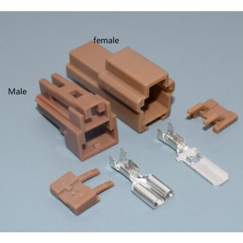 200 Sets 1 Pin 6098-0232 6098-0234 6.3mm Female Male Wiring Harness Plug Electric Cable Connector DJ70129-6.3-11/21