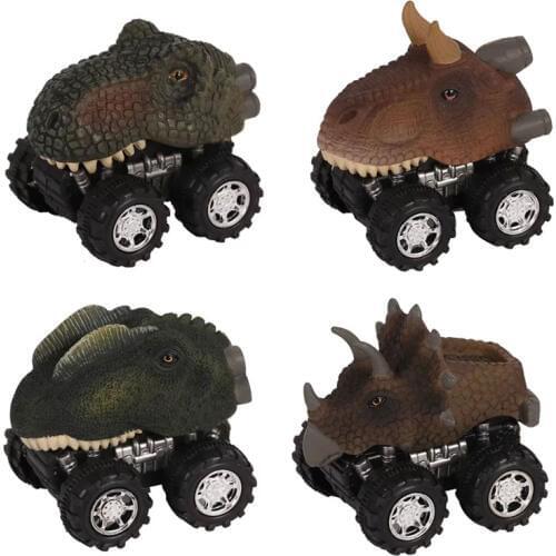 4 Pcs Pull Back Dinosaur Model Cars Toy With Big Tire Wheel Creative Gifts For Children Kids 88 AN88