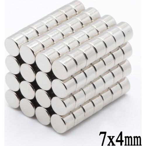500pcs 7x4 mm N35 Super Strong Rare Earth Disc 7*4mm Fridge Permanet Magnet 7mm x 4mm Small Round Neodymium Magnet