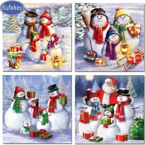 5D Diamond Painting Snowman Full Drill Handicraft Art New Arrival Diamond Embroidery Cartoon Mosaic Winter Christmas Gift