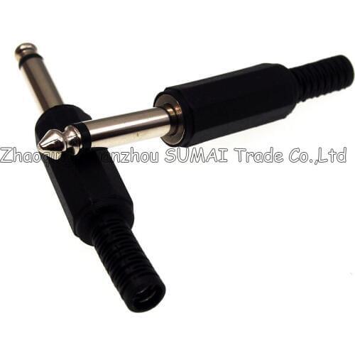 6.35mm Mono audio plug, 1/4" jack male single channel power amplifier plug,6.5mm microphone plug connector