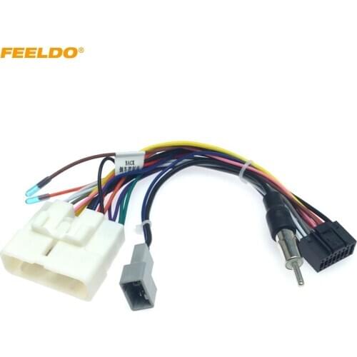 FEELDO Car Android Multimedia 16Pin Wiring Harness Adapter For Isuzu D-MAX/Pick-up/Trooper/Opel Campo/Monterey 16-pin Headunit