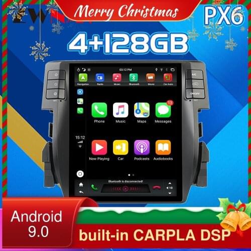4G128G Android 9 For Honda Civic Vertical screen Tesla Style stereo Car multimedia Player radio tape recorder GPS head unit 2016