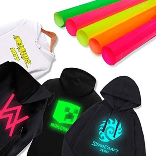 Free shipping 1 roll 25cmx100cm Luminous Heat Transfer Vinyl Glow in Dark noctilucent Heat Press Machine Tshirt Iron On HTV