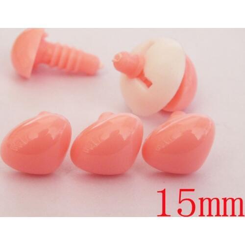 Free Shipping!! 15mm animal/Triangular PLASTIC NOSES PLUSH BEAR Toy with washers/pink Toy nose