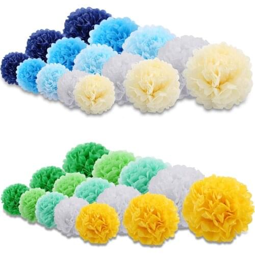 10pcs 10inch Tissue Paper Pompoms Flower Garland Wedding Decoration DIY Paper Flowers Ball Baby Shower Birthday Party Decoration