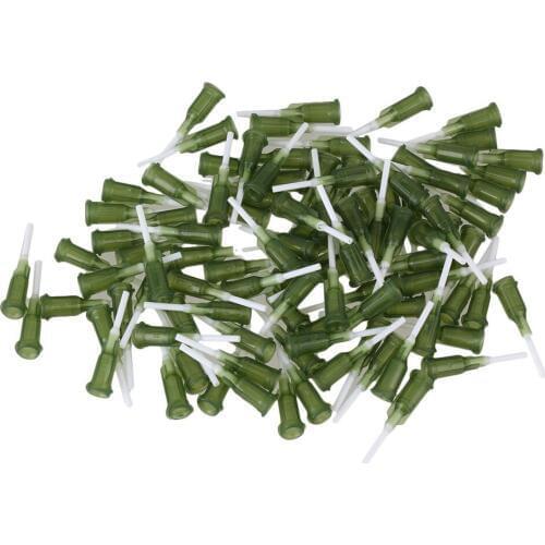 1/2" Plastic&PP 14Ga Olive Spiral Connector Adhesive Glue Tip Dispensing Needles Pack of 100