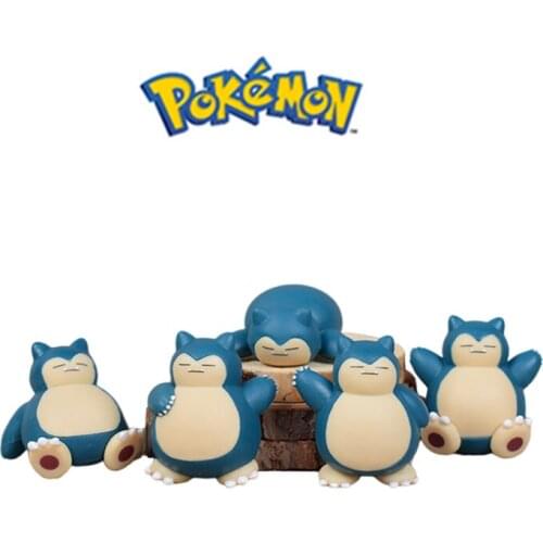 3 Styles Anime Pokemon MINI Snorlax Pikachu 4CM Handmade Model Movable Doll Cute Toy Birthday Baking Decoration PVC Gift