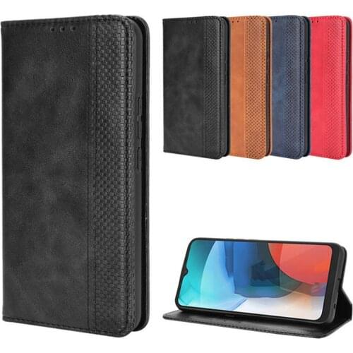 Leather Phone Protective Case for Moto rola E7 Magnetic Flip-on Card Slots Stand Phone Cover for Moto rola E7 Phone Accessories