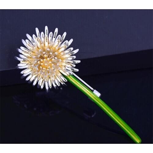 Beautiful Dandelion Flower Enamel Pins Copper Jewelry Party Brooches Pins For Women Men Clothes Scarf Accessories Christmas Gift