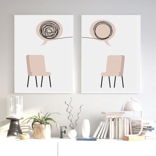 Minimalist Abstract Chair Object Canvas Painting Wall Art Nordic Posters and Prints Wall Pictures for Living Room Decoration