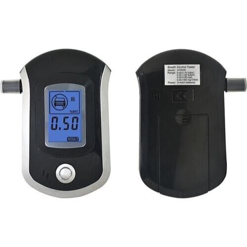 Multi-functional Handheld Digital Breathalyzer Classic Mini Professional Police Breath Alcohol Analyzer + 20 Mouthpieces