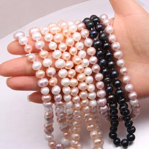 Fashion Beaded Necklace High-Quality AA Pearl Torque Extraordinary Temperament Comfortable To Wear for Women Jewelry Gift 9-10mm