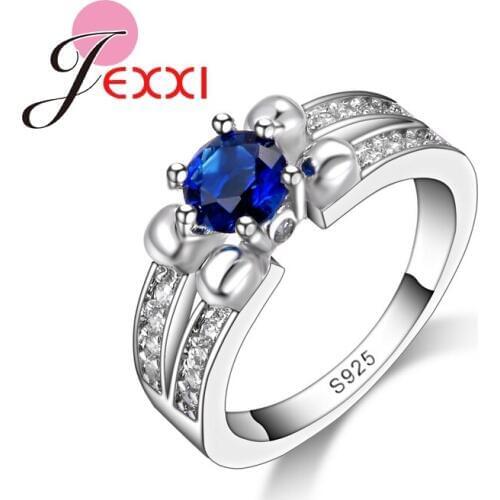 Fashion S925 Sterling Silver Women Wedding Engagement Rings CZ Fashion Elegant Party Rings Bridal Jewerlry