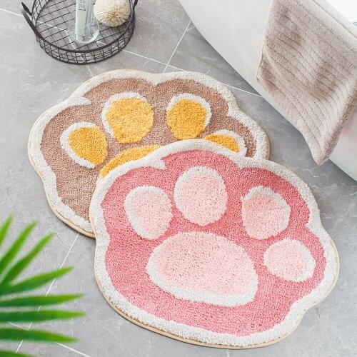 Cartoon Foot Pattern Carpet Cute Non-slip Water Absorption Shower Room Bathroom Bedside Hallway Household Fluffy Quality Mat