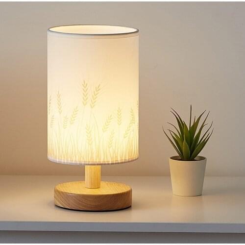 Solid Wood Table Light Warm White LED Bedroom Bedside Table Lamp Reading Desk Lamp Living Room Learning Desk Light Indoor Decor