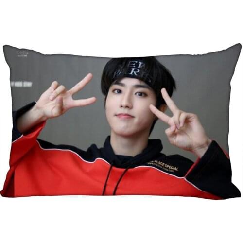 Han Jisung Pillow Case Rectangle Shape Satin Fabric Pillow Cover For Sofa Home Bedroom Wedding Decoration Pillow Cases 0317