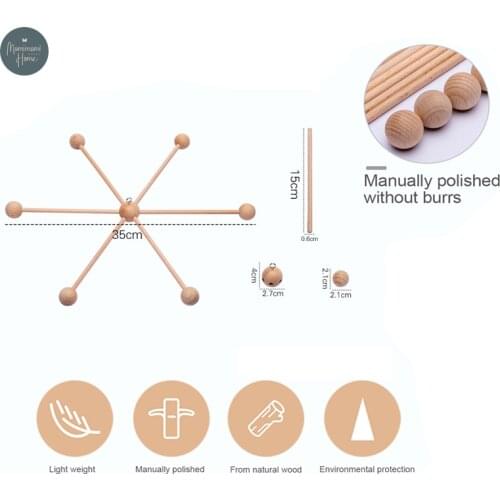 New Baby Wooden Bed Bell Bracket Infant Crib Mobile Bed Bell Bracket Protection Bed Bell Wood Toy Holder Assembly Bracket