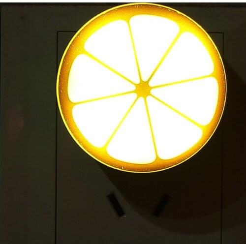 New Design Lemon Pattern Mini LED Night Light Auto Sensor Control Lamp for Baby Bedroom