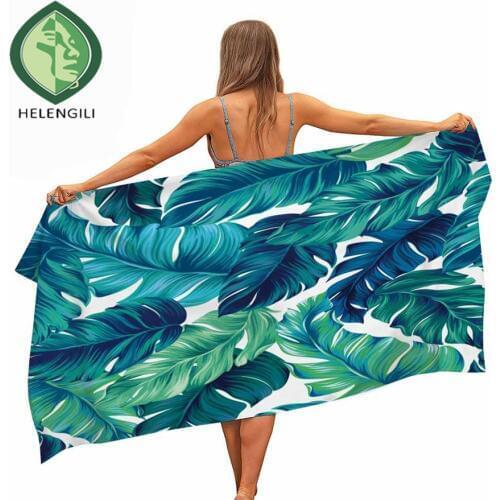HELENGILI Tropical Plants Microfiber Pool Beach Towel Portable Quick Fast Dry Sand Outdoor Travel Swim Blanket Thin Yoga Mat