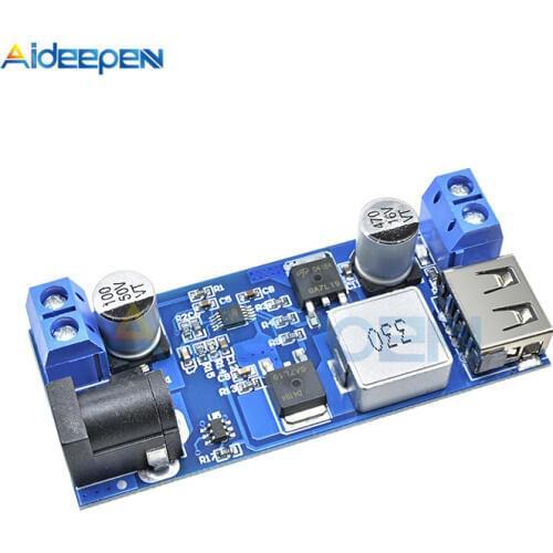 DC-DC 12V/24V to 5V 5A Step Down Power Supply Buck Converter Replace LM2596S Adjustable USB Step-down Charging Module For Phone