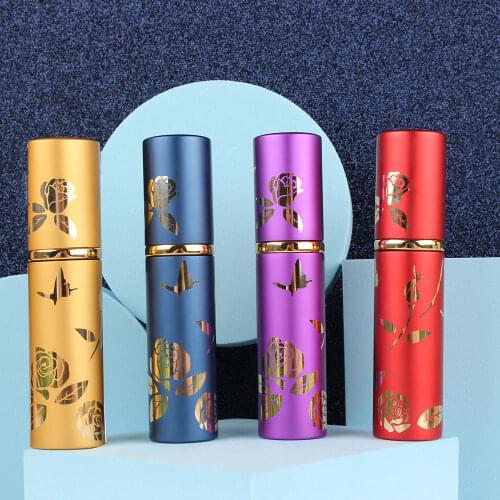 10ml Portable Mini Refillable Perfume Bottle With Scent Pump Metal Aluminum Empty Cosmetic Containers Spray Atomizer Bottle