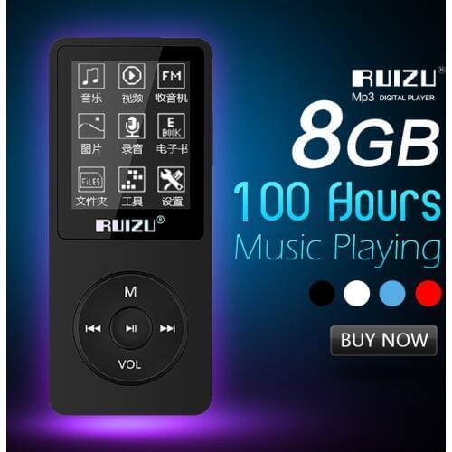 1.8" TFT Screen RuiZu X02 HiFi 8G Reproductor Sport Music Mp3 Player FM Recorder