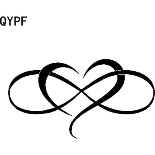 QYPF 16CM*8.3CM Fashion Heart Love Forever Vinyl Decoration Car Sticker Decal Black/Silver Graphical C15-0704