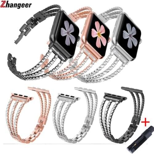 Link bracelet strap For Apple watch band SE 6 5 4 3 2 1 38mm 44mm Stainless steel iwatch band 42mm 40 Handmade Women Watchbands