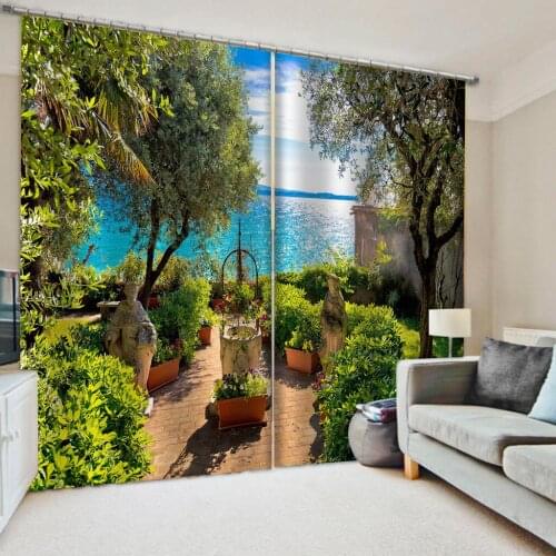 Luxury Blackout 3D Window Curtain For Living Room nature scenery curtains balcony thickened windshield blackout curtains