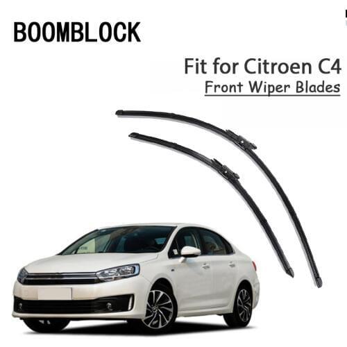 BOOMBLOCK 2PCS High Quality Front Windshield Wiper Blades For 2004-2017 Citroen C4 MK1 MK2 Hatchback Sedan Accessories