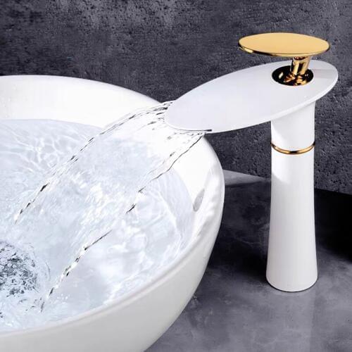 WZLY Basin Faucets Brass White/Chrome Single Handle Flying Saucer Bathroom Basin Faucet Sink Mixer Taps Torneira Free Shipping