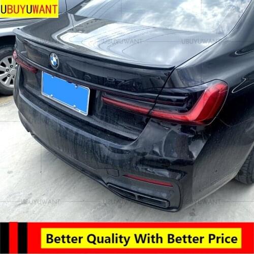 EPFBSQP Carbon Color & Glossy Black M Performance Style Trunk Lid Spoiler For BMW 7 Series G11/G12 LCI Sedan 2016-2021