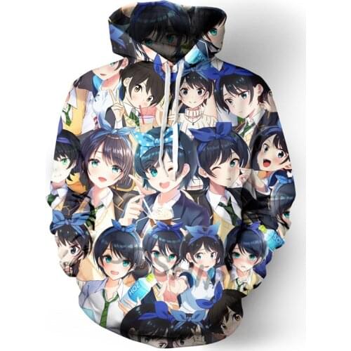 SOSHIRL Rent A Girlfriend Hoodies Funny Unisex Anime Hooded Sweatshirt Harajuku Sexy Ruka Sarashina Pullovers Hip Hop Streetwear